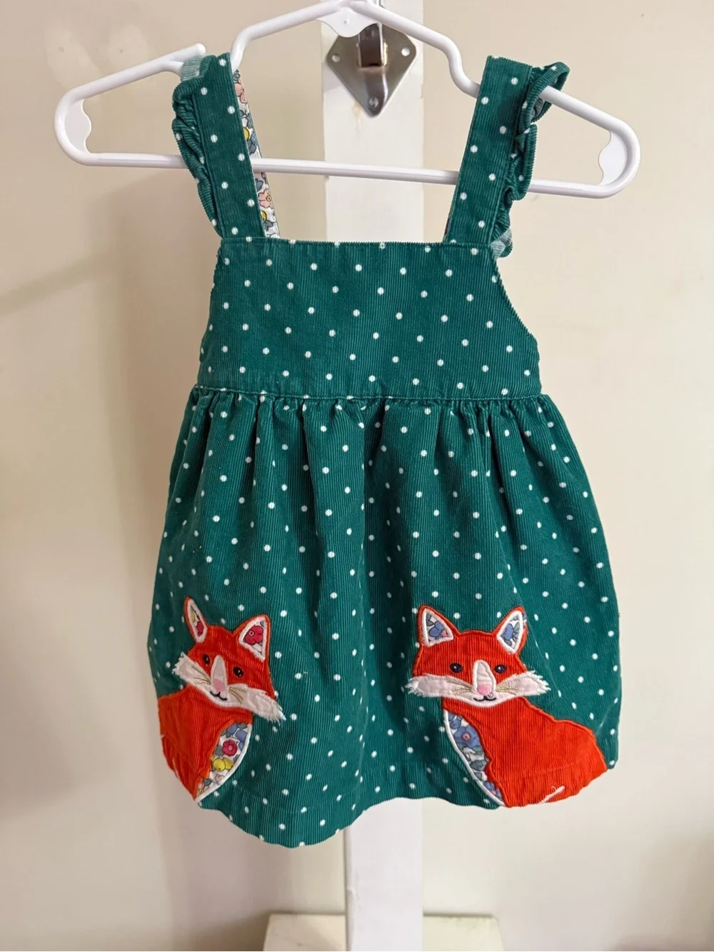 Baby Boden Fox Pinnie Dress